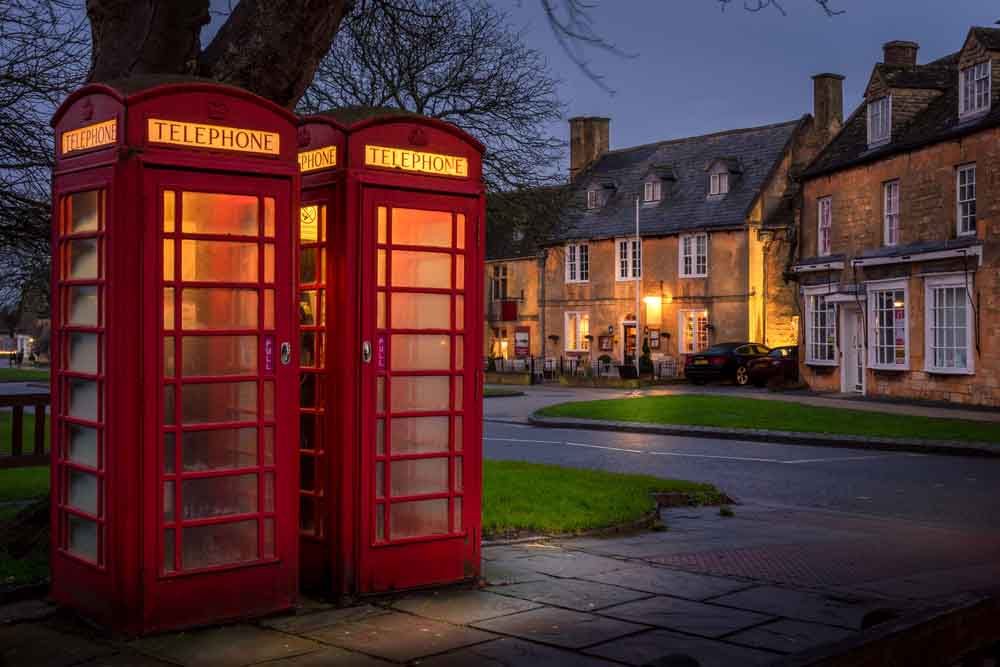 Red Telephone box in broadway, cotswolds