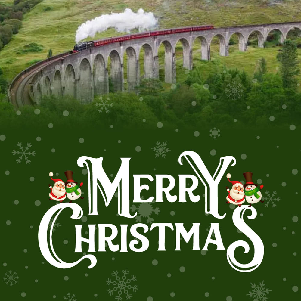Scottish Charity Christmas Card Jacobite Crossing Glenfinnan