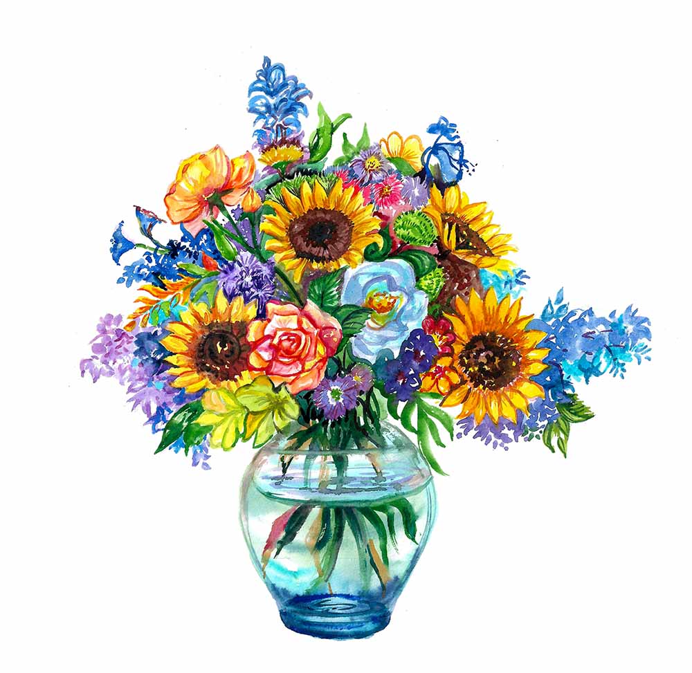 Sunflower in a vase