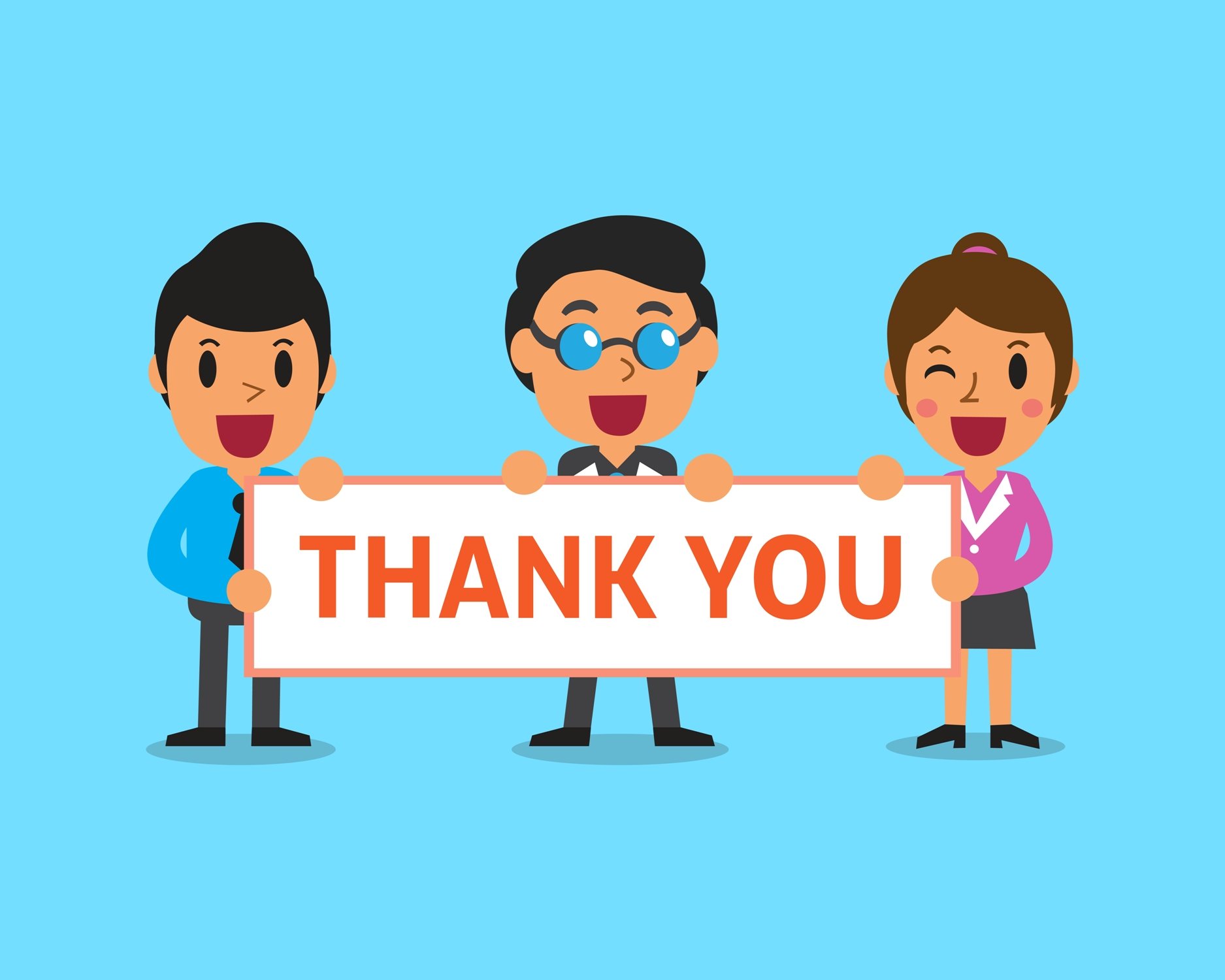 Three People Thank You Message Card