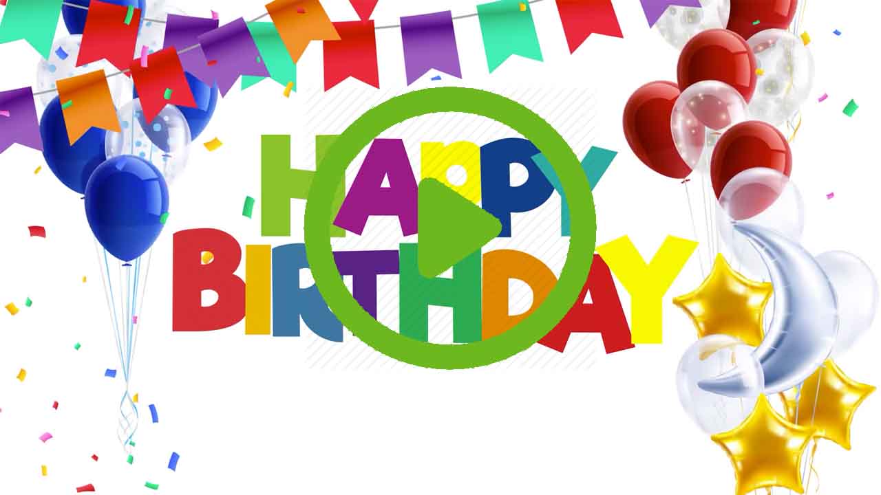 Animated Charity Birthday Video eCard – Upward scrolling happy birthday message