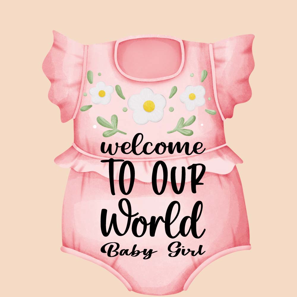 Welcome to our world baby girl announcement eCard