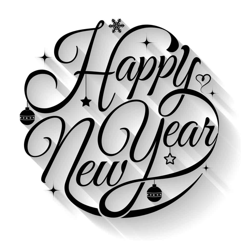 White and Black new year eCard