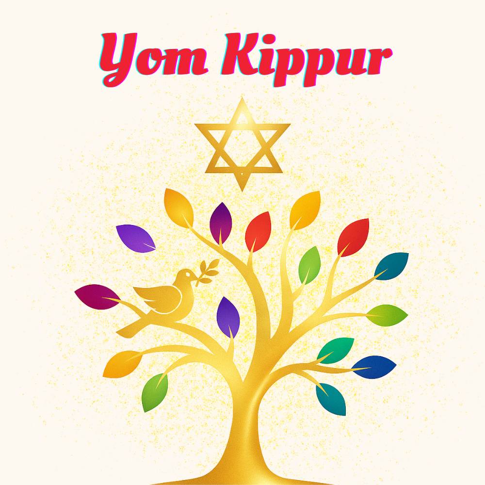 Yom Kippur  eCard Peace Dove & Tree