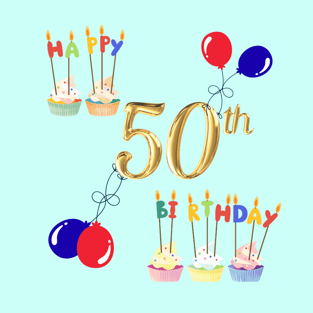Golden Happy 50th Birthday Celebration
