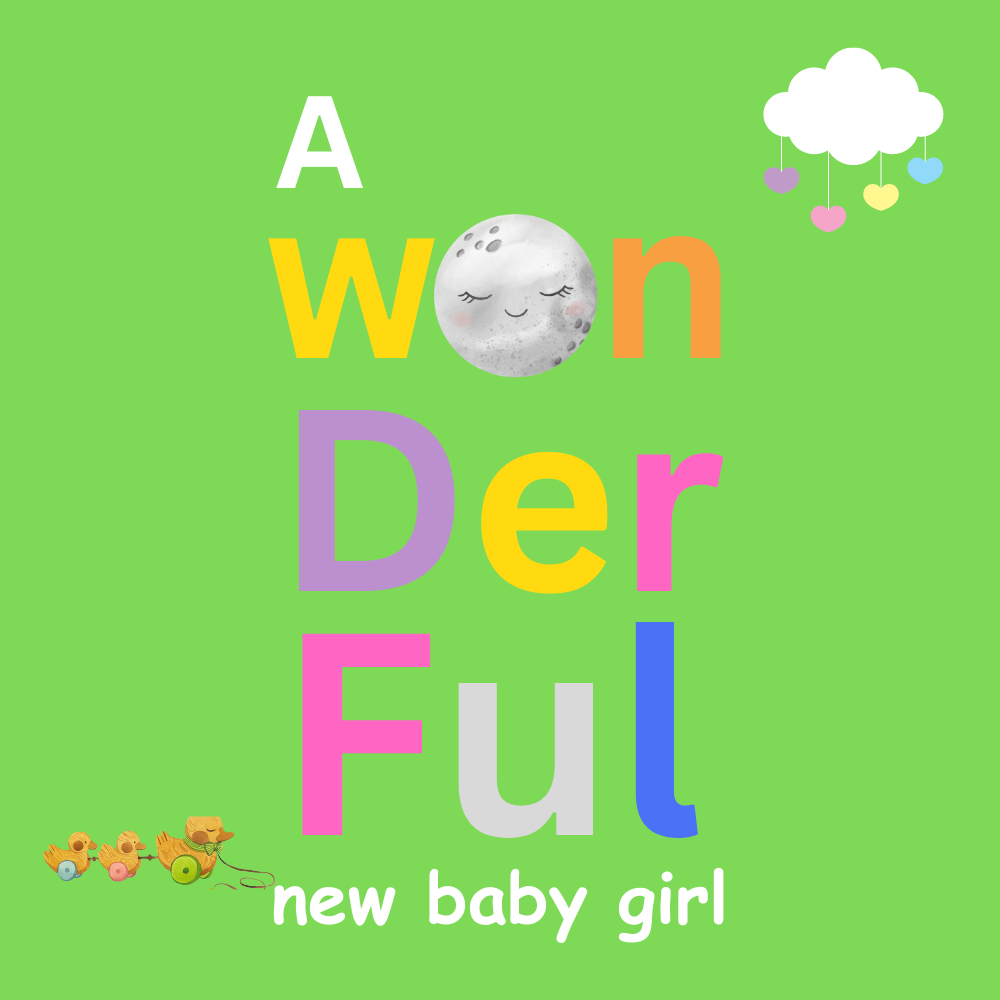Baby announcement eCard a wonderful baby girl
