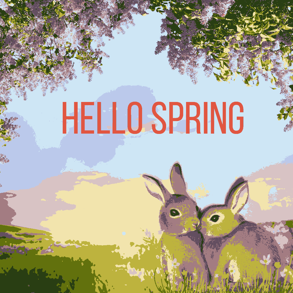 Two Cute Bunny Spring Charity eCard