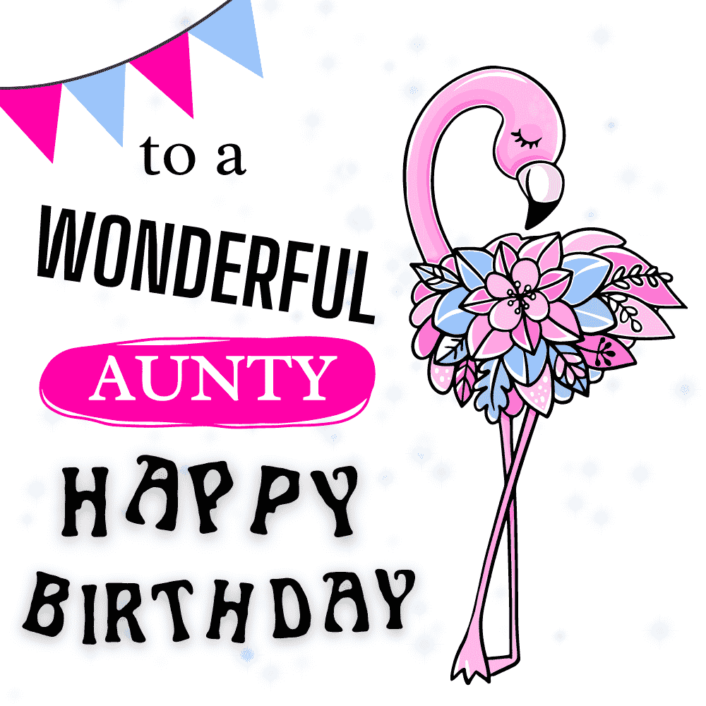 Elegant Flamingo Happy Birthday Aunty eCard