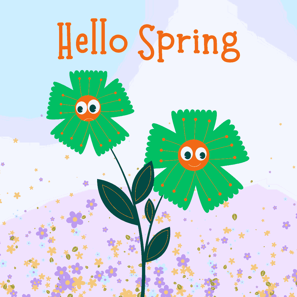 Hello Spring featuring two adorable green flowers