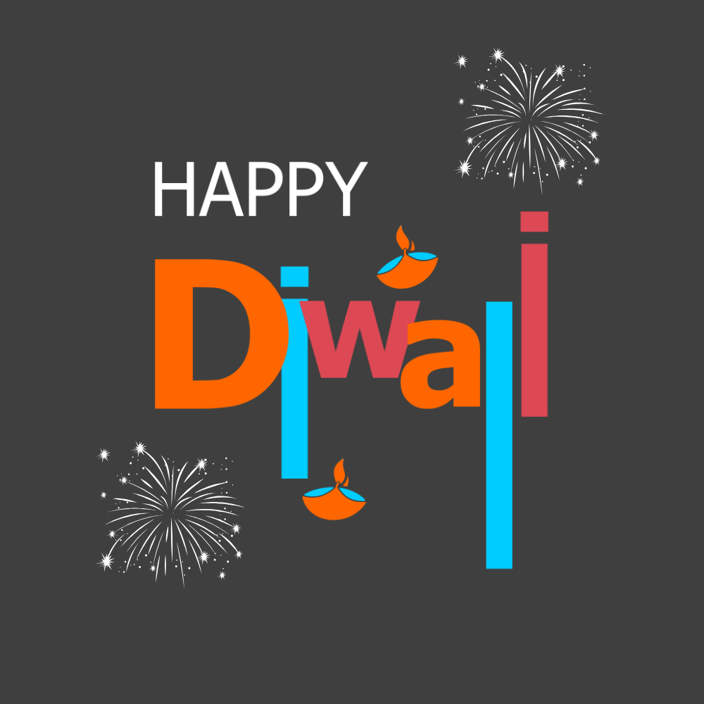 Modern Happy Diwali eCard – Twin Sparkler