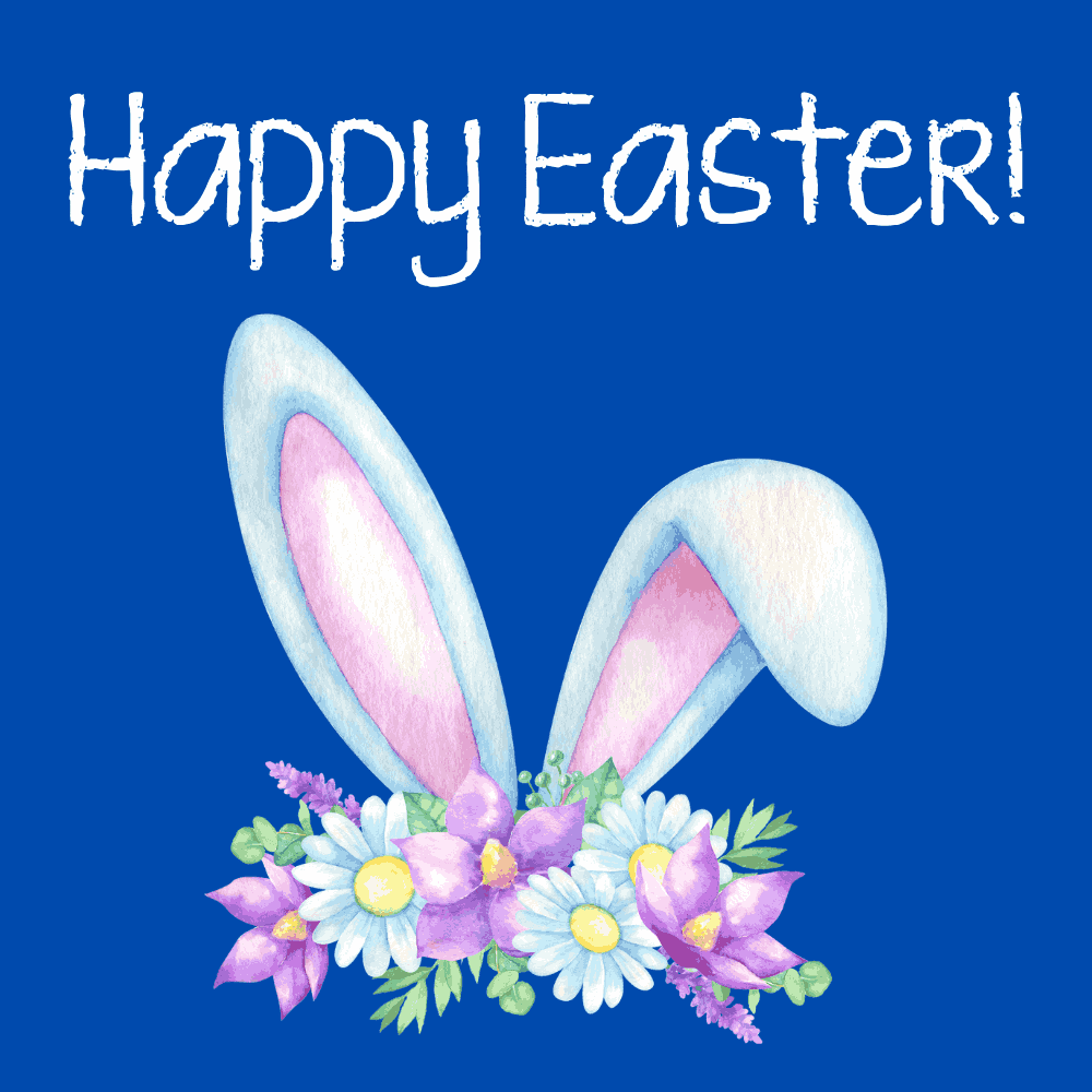 Cute Bunny Ears with Happy Easter eCard