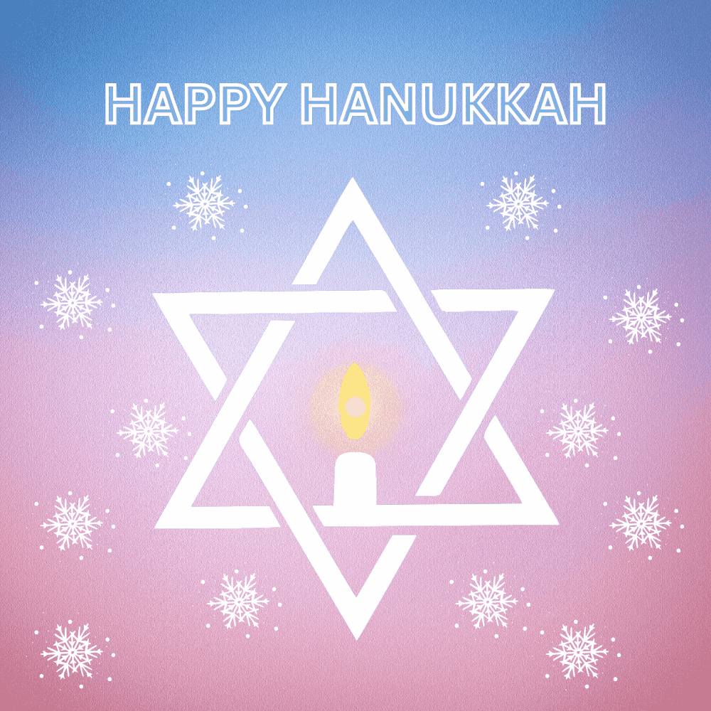 Happy Hanukkah – Star of David Light & Snow
