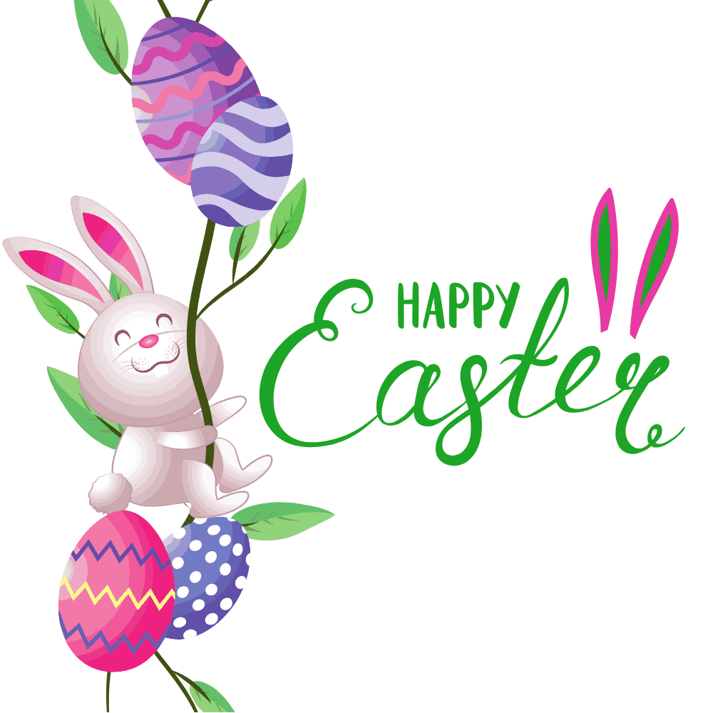 Bunny Climbing Tree Egg Fruit Easter eCard