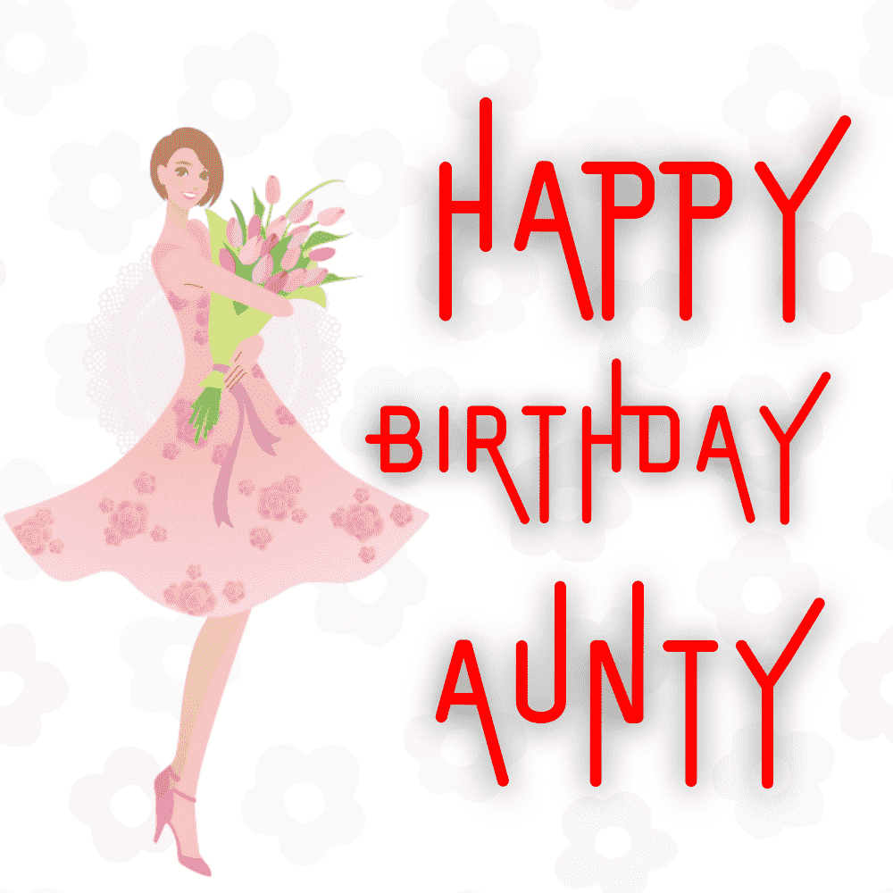 Happy Birthday Aunty eCard with Floral Dress Design