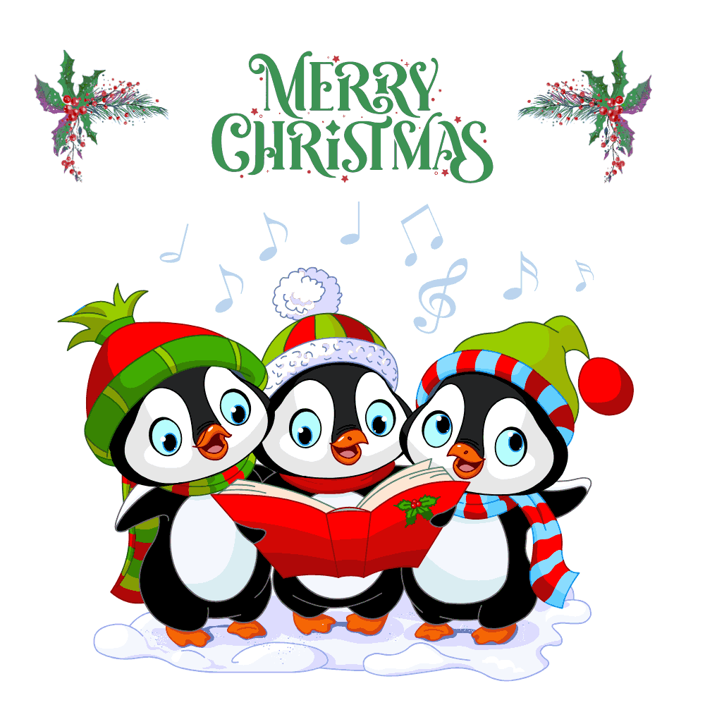 Penguin Singing Christmas Hymn