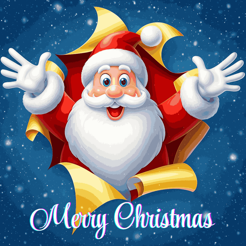 Fun Cheerful Santa Christmas Card