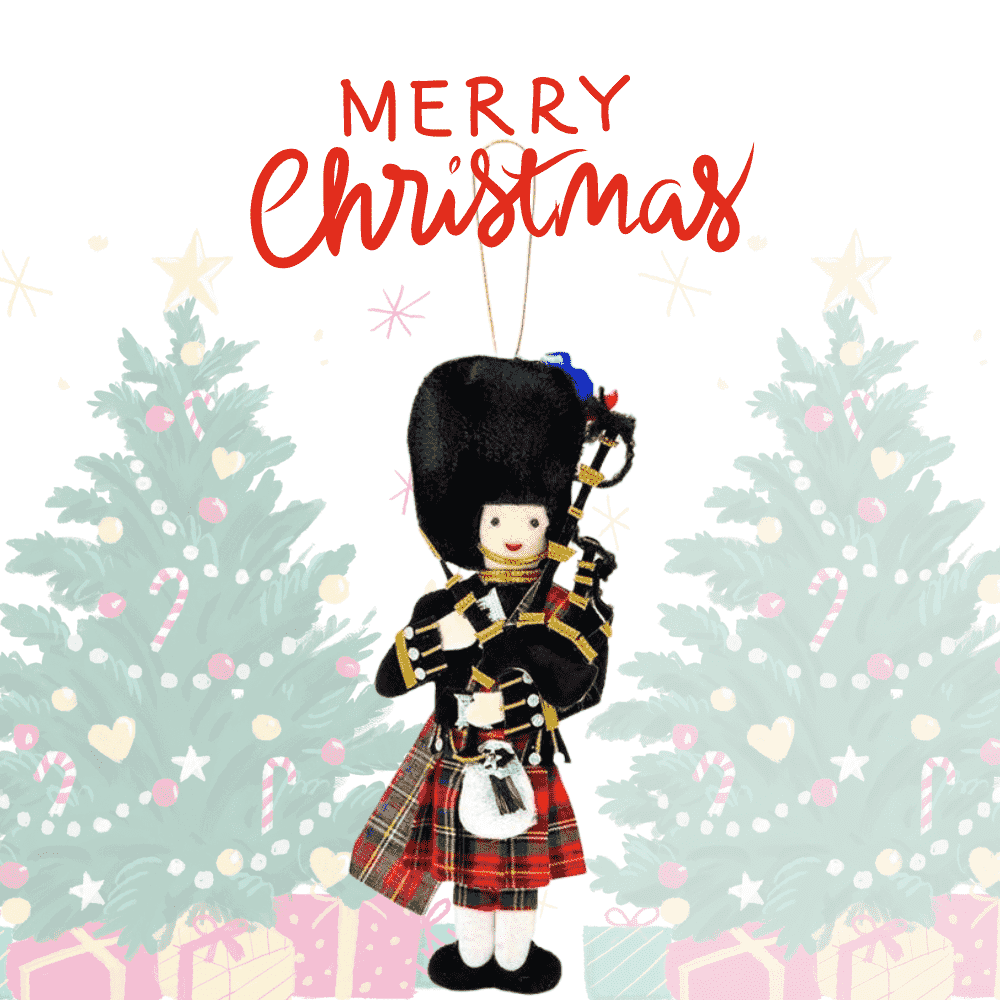 Merry Christmas With Scottish Piper eCard