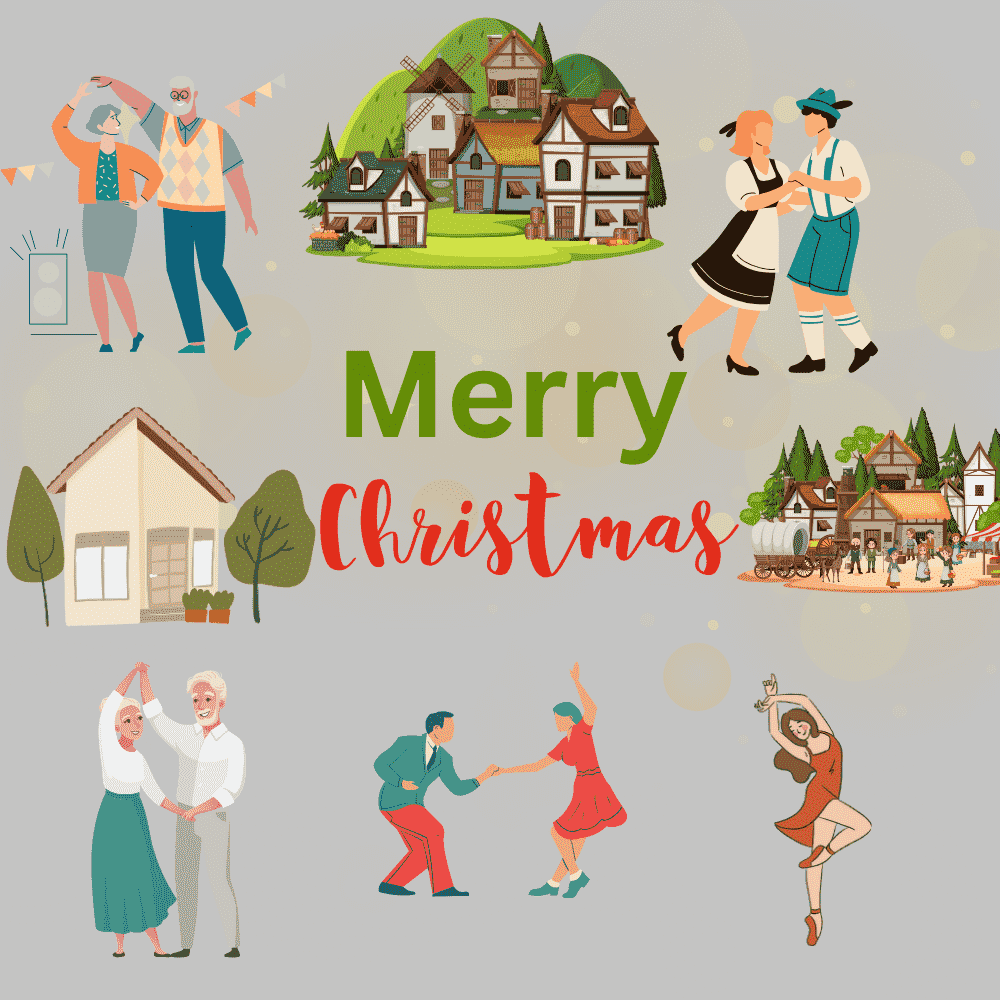 Festive Merry Christmas Dance Party Scottish eCard