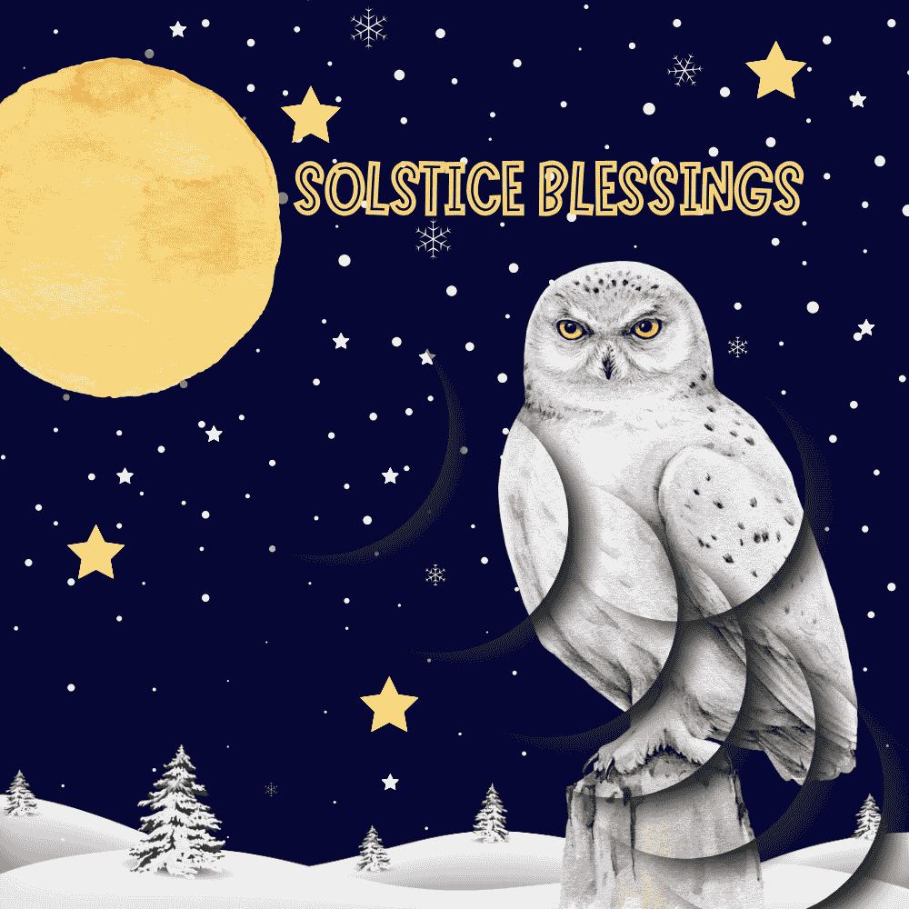 Solstice Blessings – Owl & Moon eCard