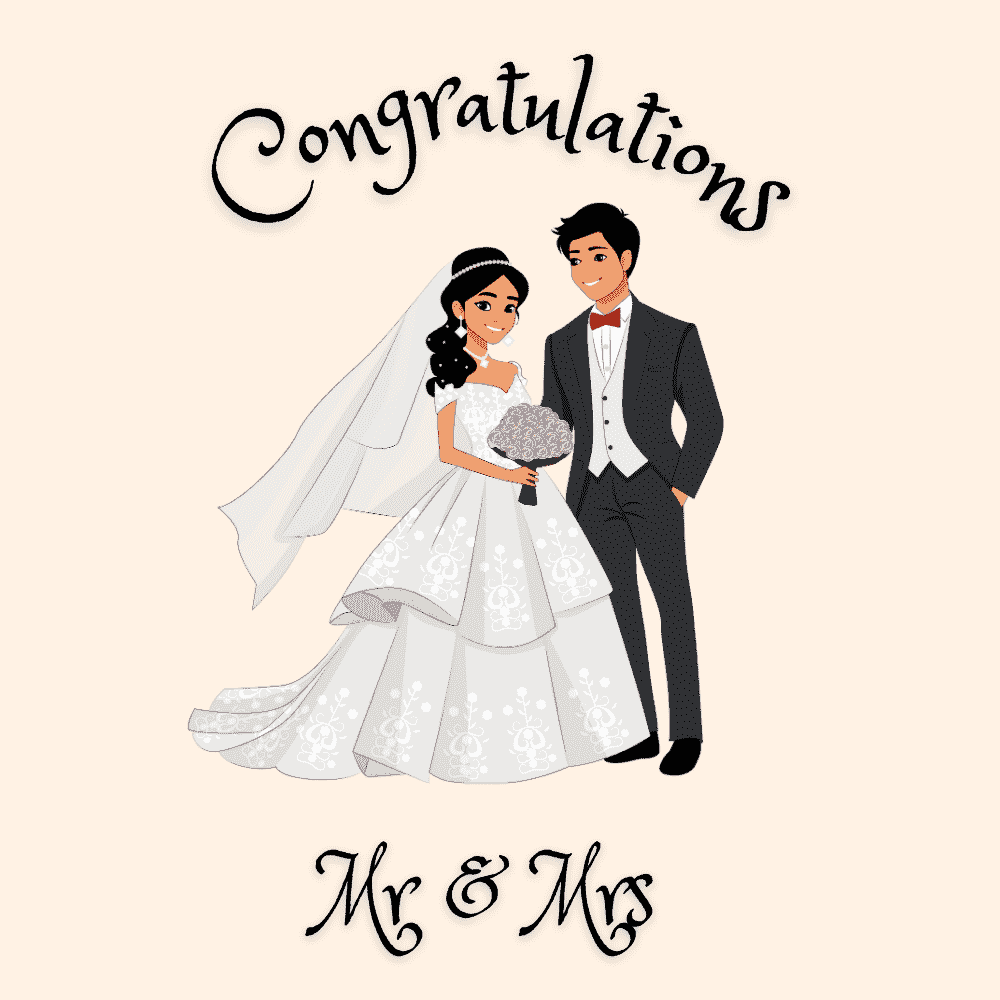 Congratulations to Mr and Mrs On Your Wedding