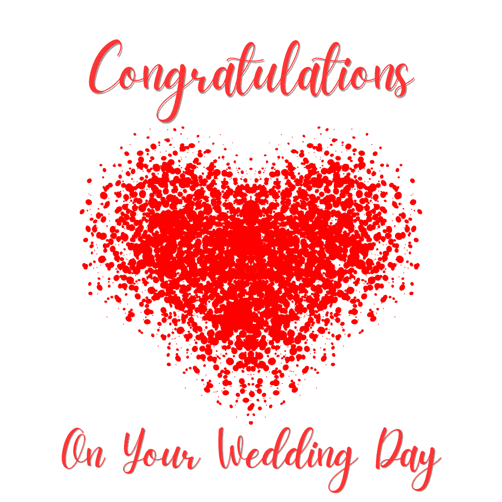 Congratulations On Your Wedding Day : Fuzzy heart shaped eCard