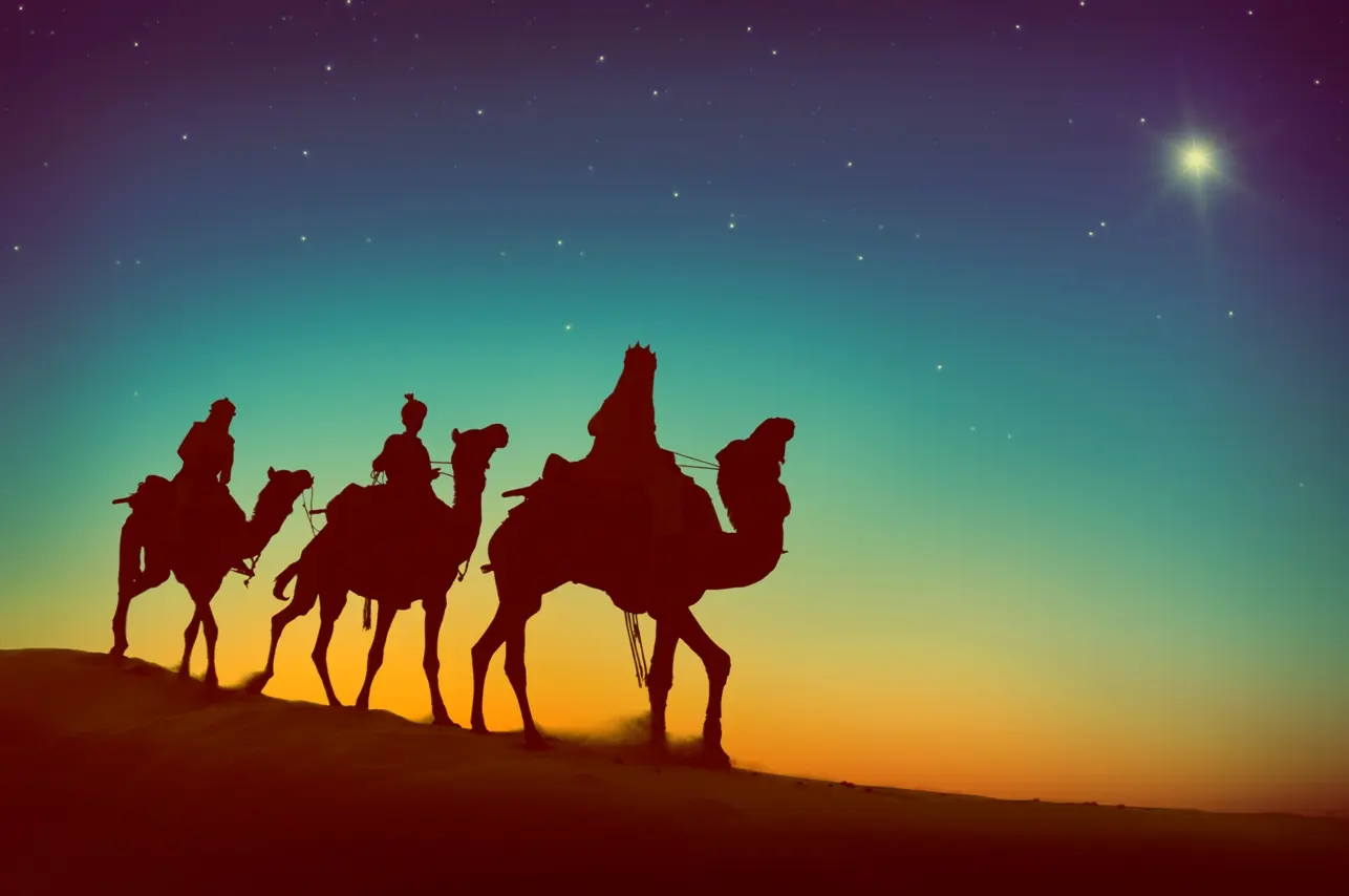 The three wise men on their camels